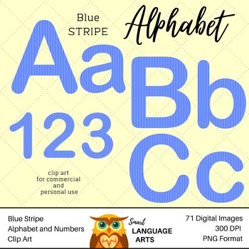 Blue Stripe Alphabet and Numbers Bulletin Board Letters 300 DPI PNG ...