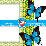 Blue Swallowtail Butterfly Clip Art — Backgrounds, Page Fr