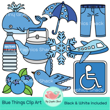 Blue Things Clip Art, Things that are Blue, Color Clip Art | TPT