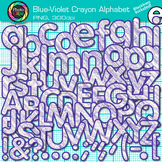 Blue-Violet Alphabet Letter Clipart Images: Crayon Effect 