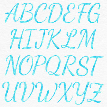 Blue Watercolor Alphabet Clipart by Norse Graphics | TPT