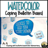 Coping Skill Bulletin Board Blue Watercolor Counseling Decor