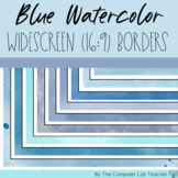 Blue Watercolor Widescreen (16:9) Borders