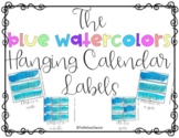 Blue Watercolors Hanging Calendar Labels