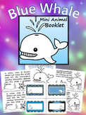 Blue Whale Animal Booklet Mini coloring book distance learning