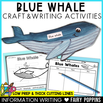 Preview of Blue Whale Craft & Writing | Antarctic Animals Activities, Polar Animals