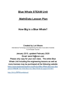 Preview of Blue Whale Discovery Integrated STEAM Unit with Discovery Data Notebook pages