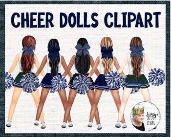Preview of Blue White Cheerleader Clipart | Cheer Camp Banquet Banner