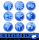 Blue Word Globes Clip Art