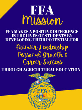 Preview of Blue & Yellow FFA Mission Statement Poster