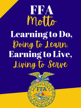 Preview of Blue & Yellow FFA Motto Poster