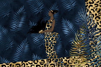 Download Blue And Gold Leopard Digital Paper By Digital Curio Tpt