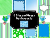 Blue and Green Background Papers and Clip Art