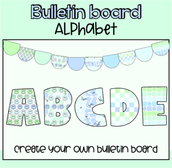 Preview of Blue and Green Bulletin Board letters!