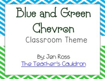 Preview of Blue and Green Chevron Classroom