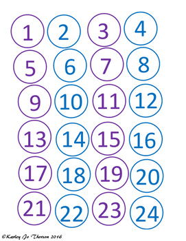 Blue and Purple Class Numbers 2 by Teaching Edventures | TpT