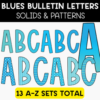 Blue and Teals Bulletin Board Letters, Ocean Banner Letters, Classroom ...