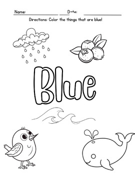 Preview of Blue coloring page