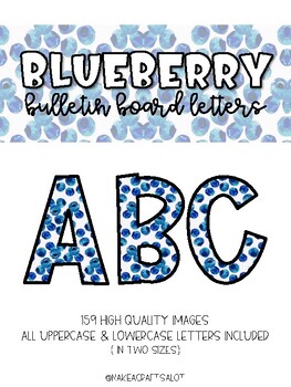 Preview of Blueberry Bulletin Board Letters (Classroom Decor)