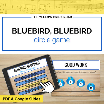 Preview of Bluebird, Bluebird - circle game - solfege - mi so la - musical form
