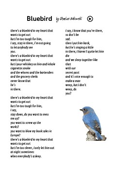Preview of Bluebird. SEL. Poetry. Poem. Reading. Comprehension. Writing. Emotions. ELA.