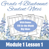 Texas Bluebonnet 4th Grade Math Module 1 Lesson 1 Student Notes EDITABLE