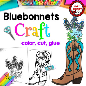 Preview of Bluebonnets in Boots Craft | Spring Craft | Mother's Day Craft | Texas Symbols