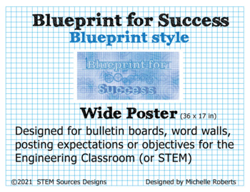 Preview of Blueprint for Success - Blueprint style - Wide Poster