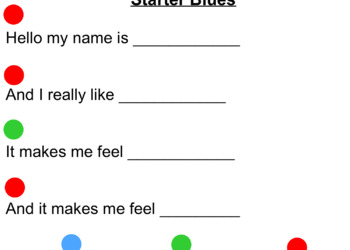 Preview of Blues Writing Starter Fill in the Blanks
