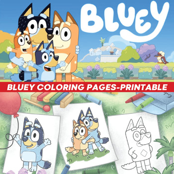 Preview of Bluey Cartoon Coloring Pages For Kids - Bluey Cartoon Printable