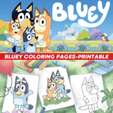 Bluey Cartoon Coloring Pages For Kids - Bluey Cartoon Printable