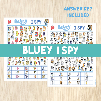 Preview of Bluey I Spy Games, Look & Find, Counting Activity, Numbers, Math, Centers, Party