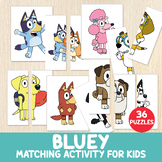 Bluey Matching Activity, 36 Puzzles, Busy Bags Idea, Match