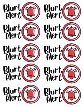 Preview of Blurt Alert Cards - Classroom Management Strategy