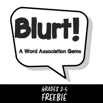 Preview of Blurt! FREE Word Association Game ESL/ELD/EFL/Grades 2-5 - Covers 4 WIDA Domains