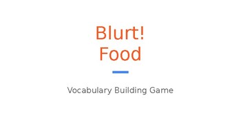 Preview of Blurt! Food - Fun Vocabulary Game