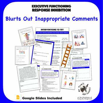 Preview of Blurts or Call Outs  Inappropriate Comments Executive Functioning Response  PBIS