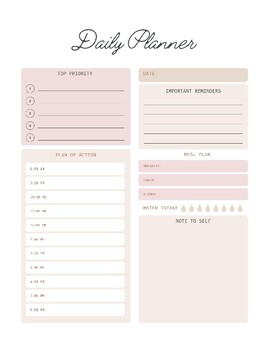 Preview of Blush Harmony: Elegant Pink A4 Daily Personal Planner