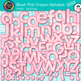 Blush Pink Alphabet Letter Clipart Images: Crayon Effect C