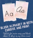 Blush Pink Alphabet Print + Cursive Posters Decor (part of