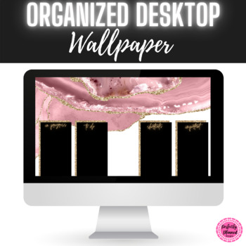 Blush Pink and Gold Desktop Organizer Wallpaper by Perfectly Planned ...