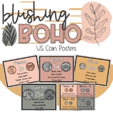 Blushing Boho Classroom Decor | US Coin Posters