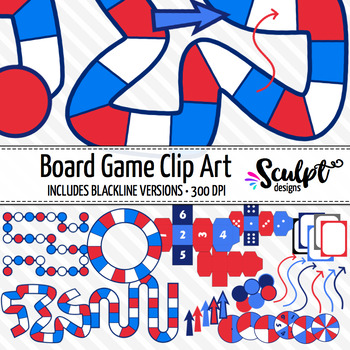 Preview of Game Boards Clipart ~ Red, White & Blue