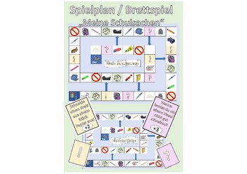 Preview of Board Game "Meine Schulsachen" | "My school supplies" | Deutsch | German