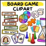 Board Game Pieces Clipart - Hand-drawn watercolor doodles