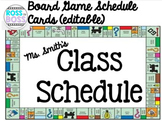 Board Game Schedule Cards (editable)