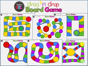 Preview of Review Game - Interactive Board Game Template in Power Point Drag and Drop