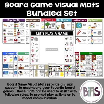 Preview of Board Game Visual Mats Bundle (Special Education | Language Support)