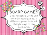 Board Games - Letter ID, CVC, and Non-sense Words