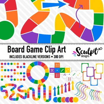 Preview of Board Game Clip Art ~ Bold Colors